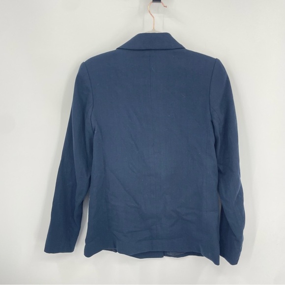 NWT Banana Republic Textured Cotton-Linen Blazer navy blue Sz 2 double breasted - Picture 6 of 10